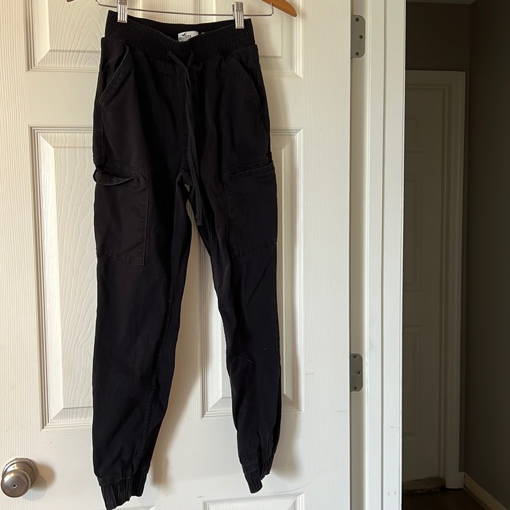 hollister ultra high rise black joggers